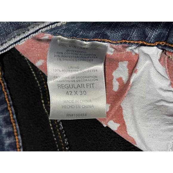 Weatherproof Vintage Jeans Mens 42x30 Blue Regular Fit Straight Denim Stretch - Picture 4 of 9